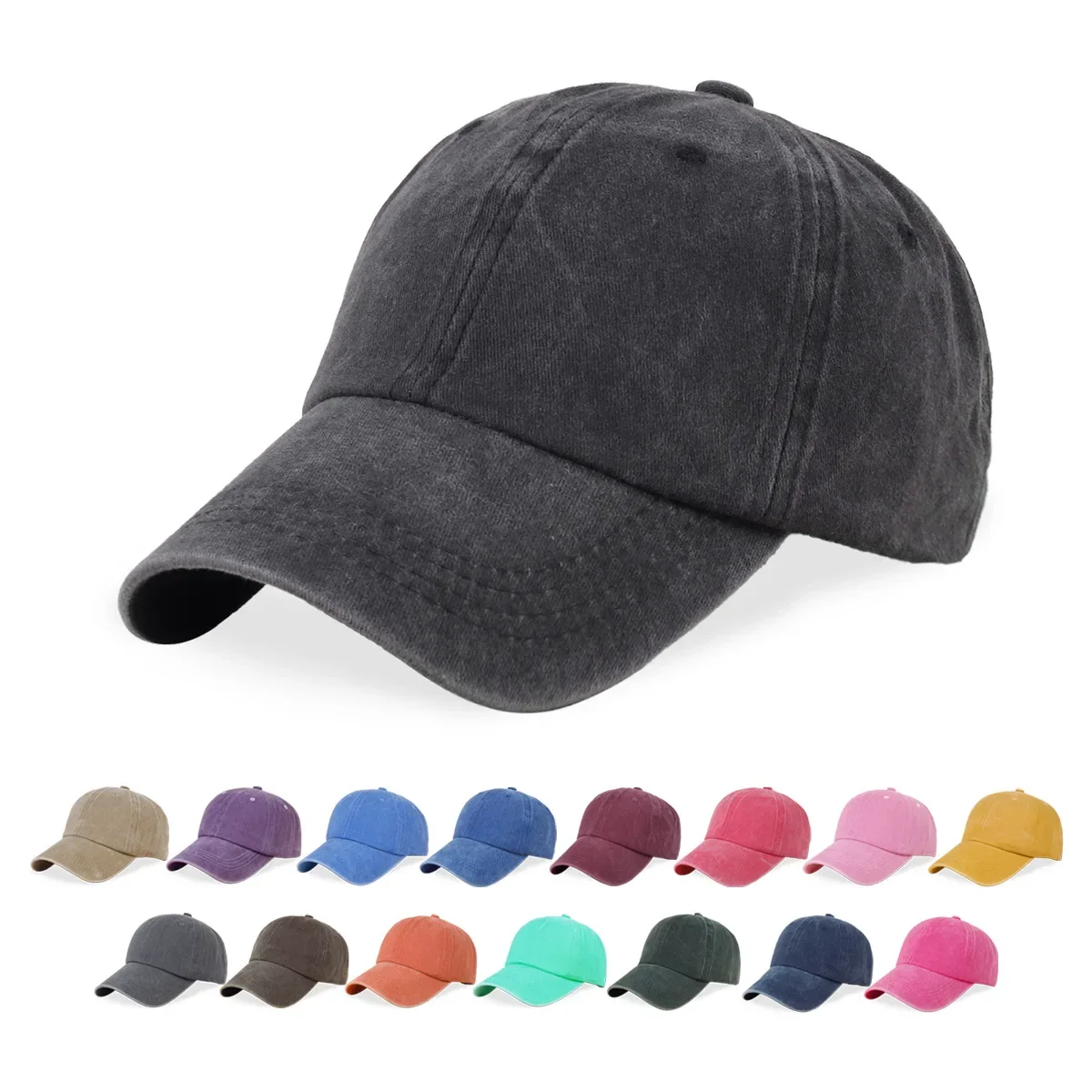 

Do old retro baseball cap men's solid color soft top Spring and autumn sun protection cap Korean version all the hat ladies