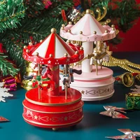 Christmas Musical Carousel Music Box Carousel Octave Box Home Decoration Rotating Musical Horse Birthday Gifts for Children Kids 1