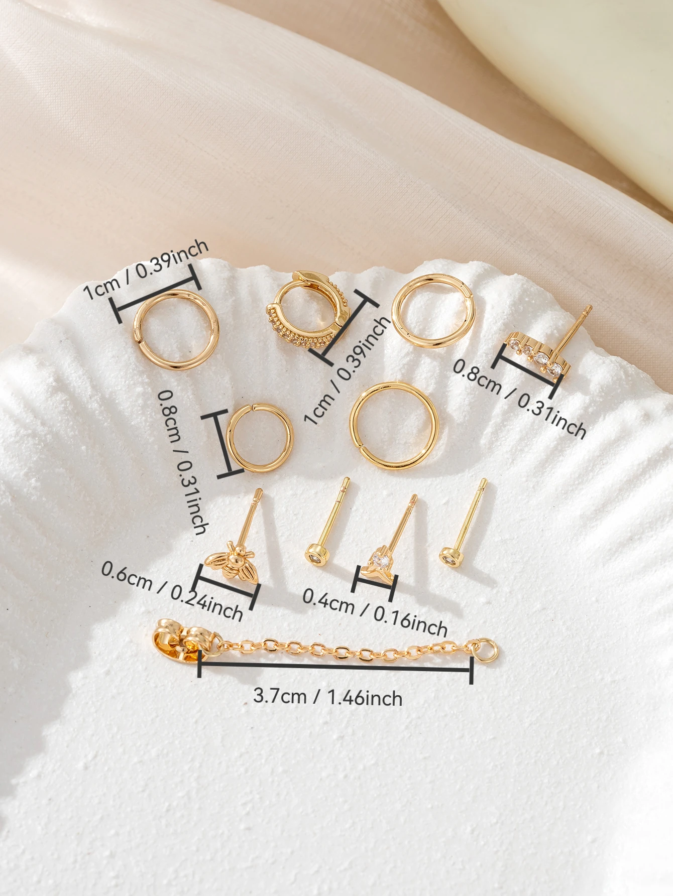 Minimalist earrings multiple ear sets for music festivals and daily jewelry