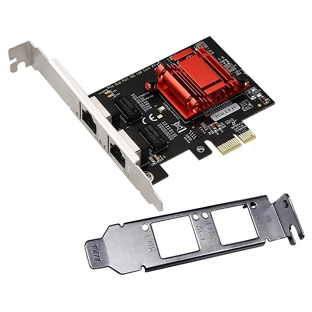 Двухпортовая PCIe Gigabit сетевая карта 1000M PCI Express Ethernet адаптер с 82576 двумя портами LAN NIC карта