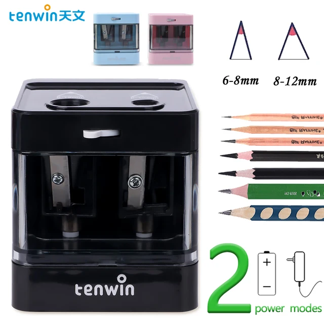 Tenwin Automatic Electric Pencil Sharpener mini Usb Dual power Sharpener supply School Students Stationery for 6-12mm pencil 1