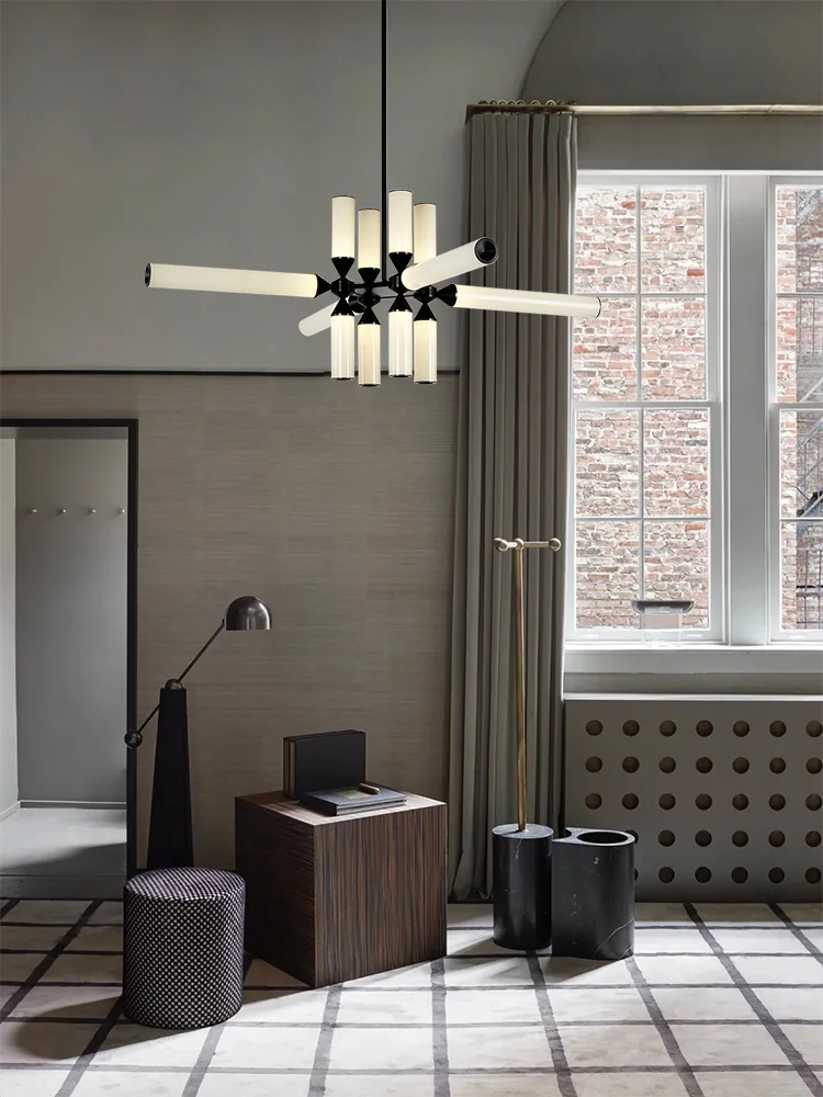 Art Deco Design Lustre Glass Chandeliers Elegant Aluminum Home-applicants Creative LED Dimmable Indoor Lamps For Living Room