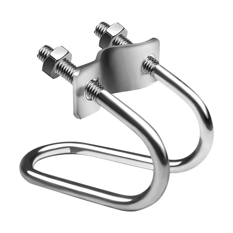 M8 M6 Galvanized Double U-shaped Screw Cross Bolt Steel Tube Fastener Clip Pipe Connector Scaffolding Fixing Clamp Cross tube rolling