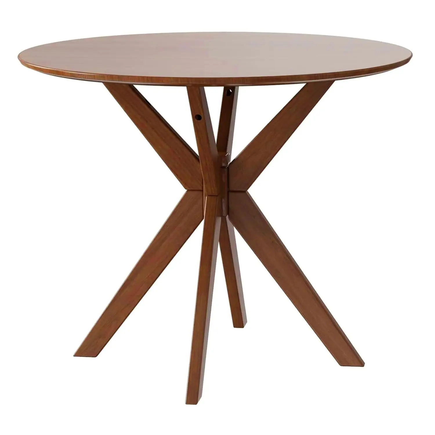 36" Round Wood Dining Table Pedestal Base Rubber Wood Legs Small Space Restaurant, Customized