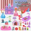 Cute Dog Pet Basket Family Toy Children Play House Games Toy Cute Mini Animal Scene Playing Toys Cat And Dog Doll Set Toys Gifts 3