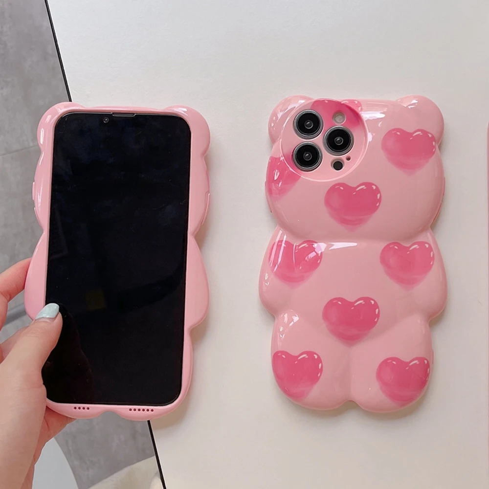 Pink Iphone 11 Moschino Phone Moschino Teddy Bear Iphone 11 Pro Case  Moschino INS Love
