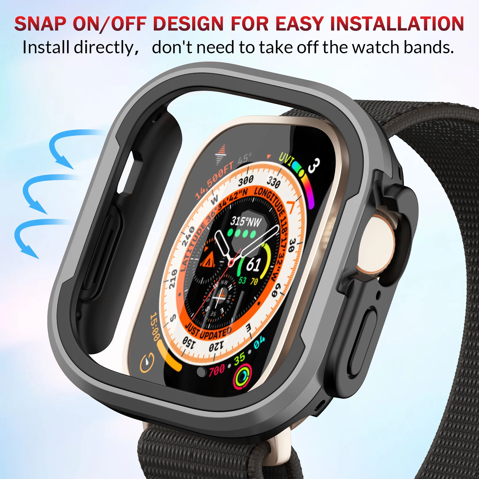 ˷̴ ձ ̽  ġ Ʈ 49mm ø 8 7 6 5 4 TPU  + ݼ , iWatch 45mm 41mm 44mm 40mm Ŀ