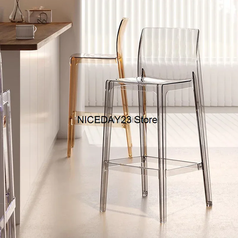 

Dining Office Nordic Bar Chairs Modern Designer Acrylic Luxury Chair Stool Minimalist Taburetes De Bar Library Furniture WXH15XP