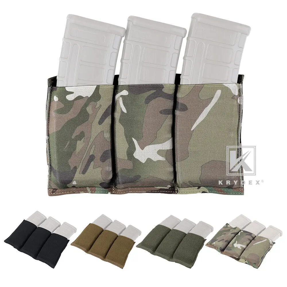 KRYDEX Open Top Triple Magazine Pouch - MOLLE Compatible For MP5, MP7, MP9 Mags