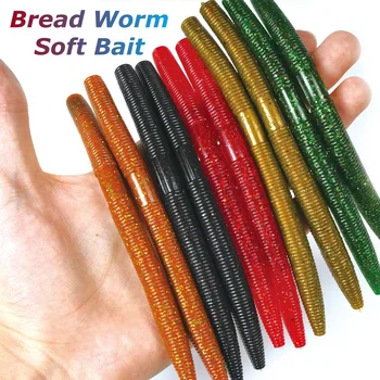10pcs 20pcs 10cm 14cm Senko Worm Soft Bait Earthworm Salt Scent Infused Realistic Wriggle Elastic Soft Noodle Worm Lure Durable 1
