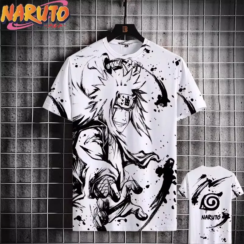 MINISO Naruto Men's T Shirt Japanese Anime 3D Prints Casual Short Sleeve Tees Street Oversized Clothing Fashion Cartoon T-Shirts 6