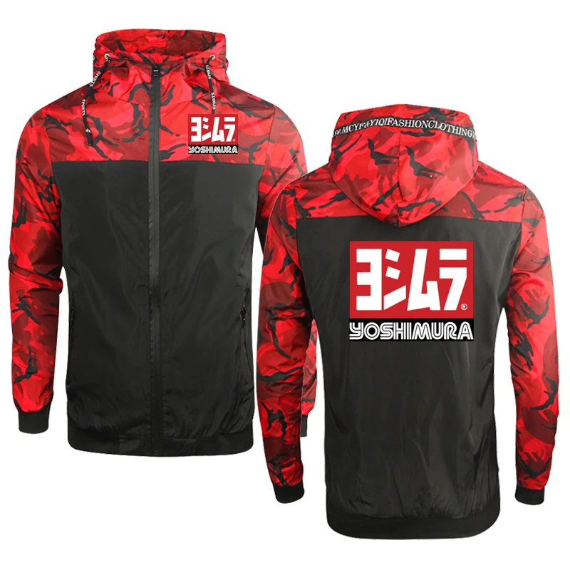 Men's Jacket Camouflage Outwear Yoshimura Japan Print Casual Hooded Jacket HipHop Large Size Zipper Outdoor Sweatshirt 2