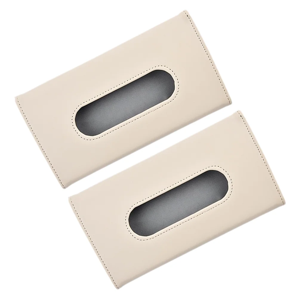 

2 Pcs Sun Visor Tissue Box Napkin Holder Paper Towel Accessories for Car Hanging Pu Backseat Case