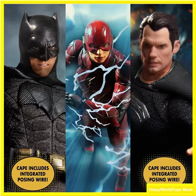 100% Originale Mezco Toys Batman The Flash Superman Justice League Tuta Per Tre Persone In Stock Anime Action Figures Model Toys