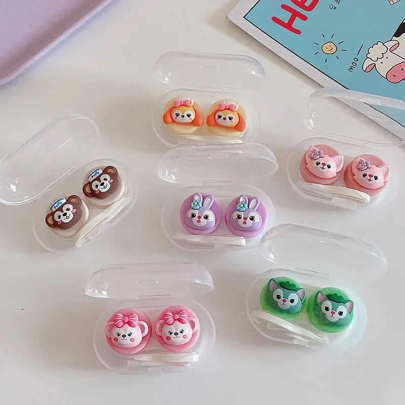 Disney StellaLou Duffy Contact Lens Case Cartoon Cute Fashion Exquisite Girls Students Make Up Beauty Pupil Travel Carrying Kit