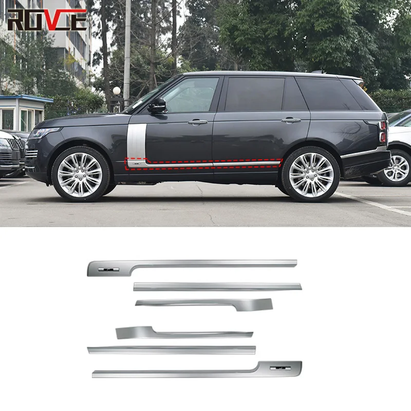 

Комплект кузова автомобиля ROVCE, передний бампер, отделка, дверь, Акула, грили для Land Rover Vogue 2013-2021, Серебряные стильные аксессуары