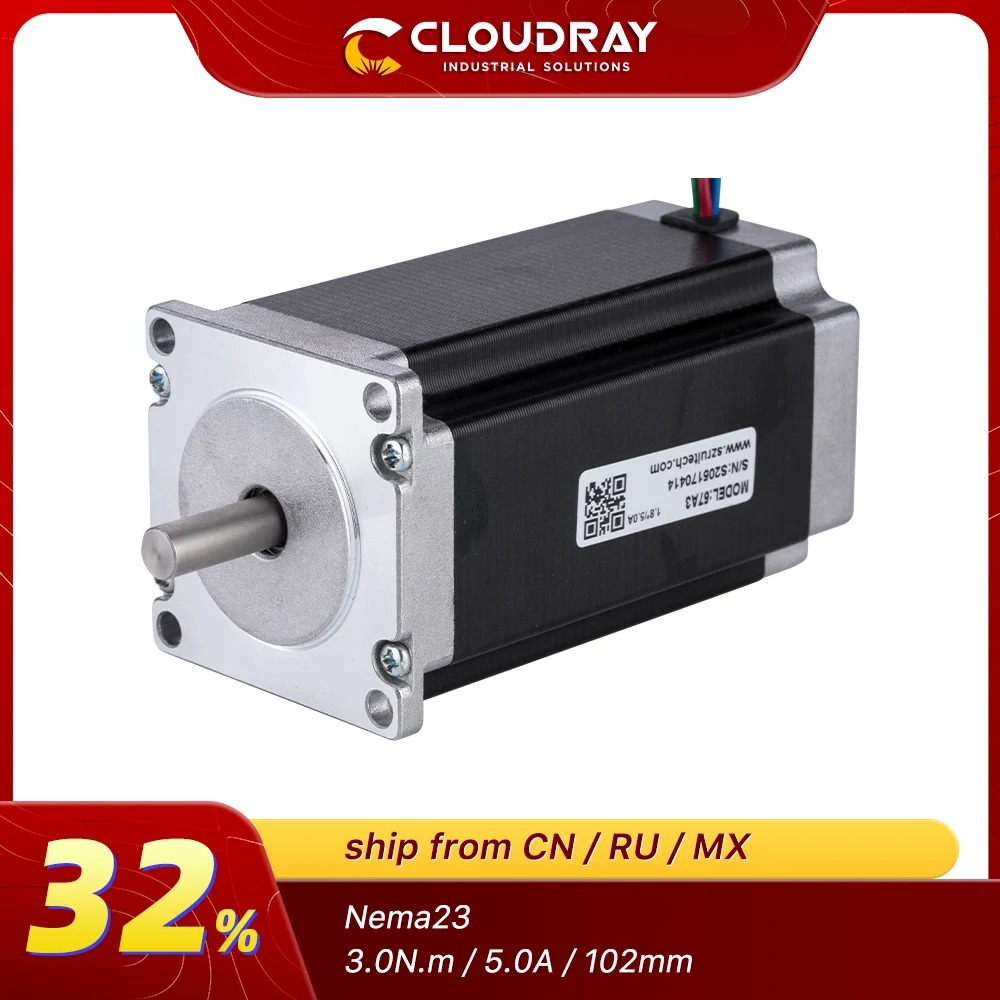 Nema23 Stepper Motor 57mm 2 Phase 300Ncm 5A 4-lead Cable Stepper Motor For 3D printer CNC Engraving Milling Machine