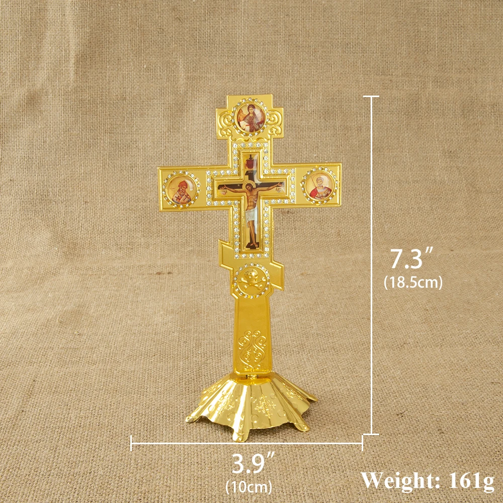 Orthodox Cross Blessing Cross Stand Church Decoration Gold Planting Jesus Religion Gift HT wood cross,religious ritual accessories