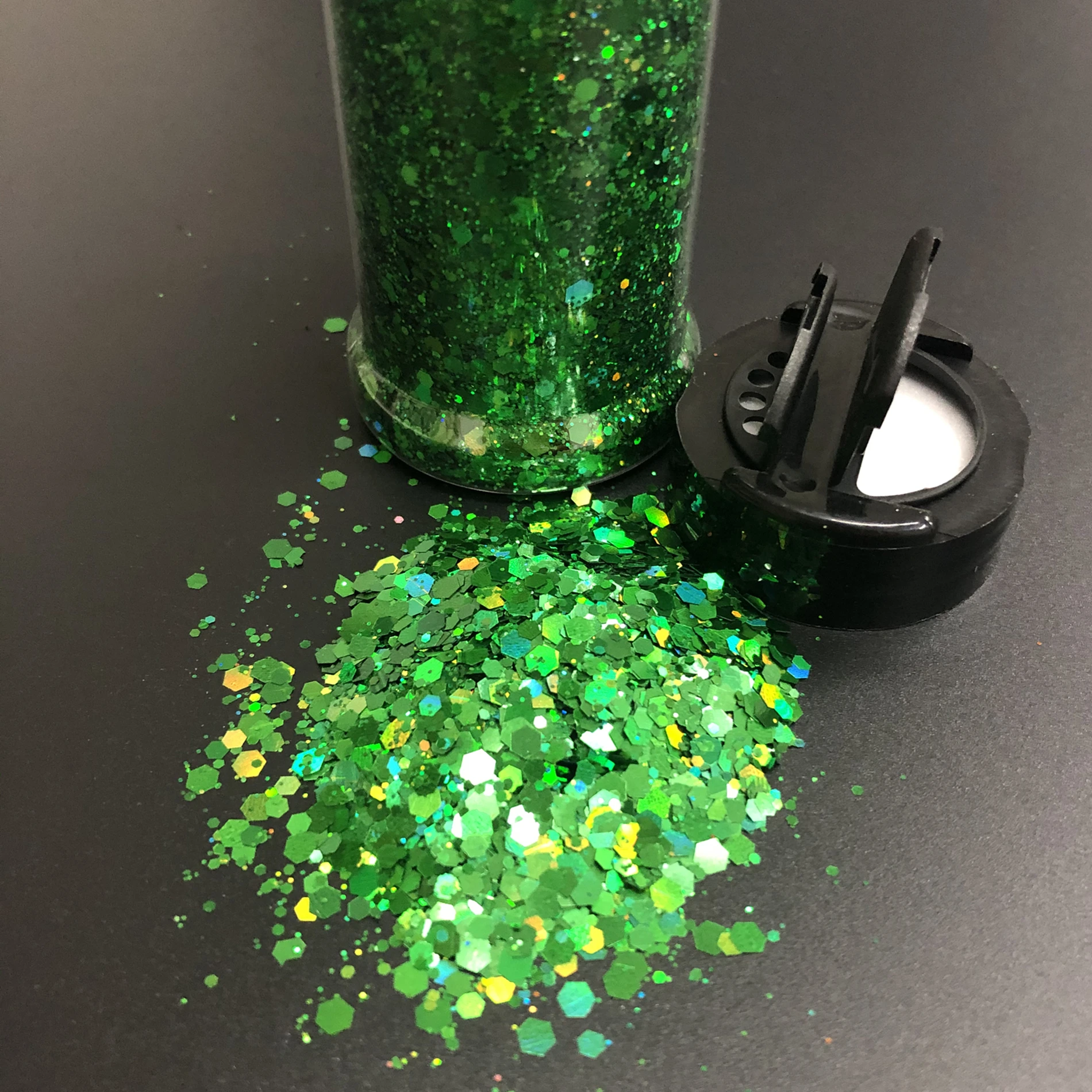 Shaker Packing 24 colors Holographic Chunky Tumbler Craft Nail Glitter Bulk 2oz (57g)