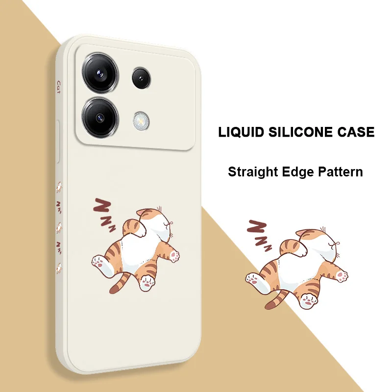 Sleep Tiger Cat Silicone Phone Case Cover