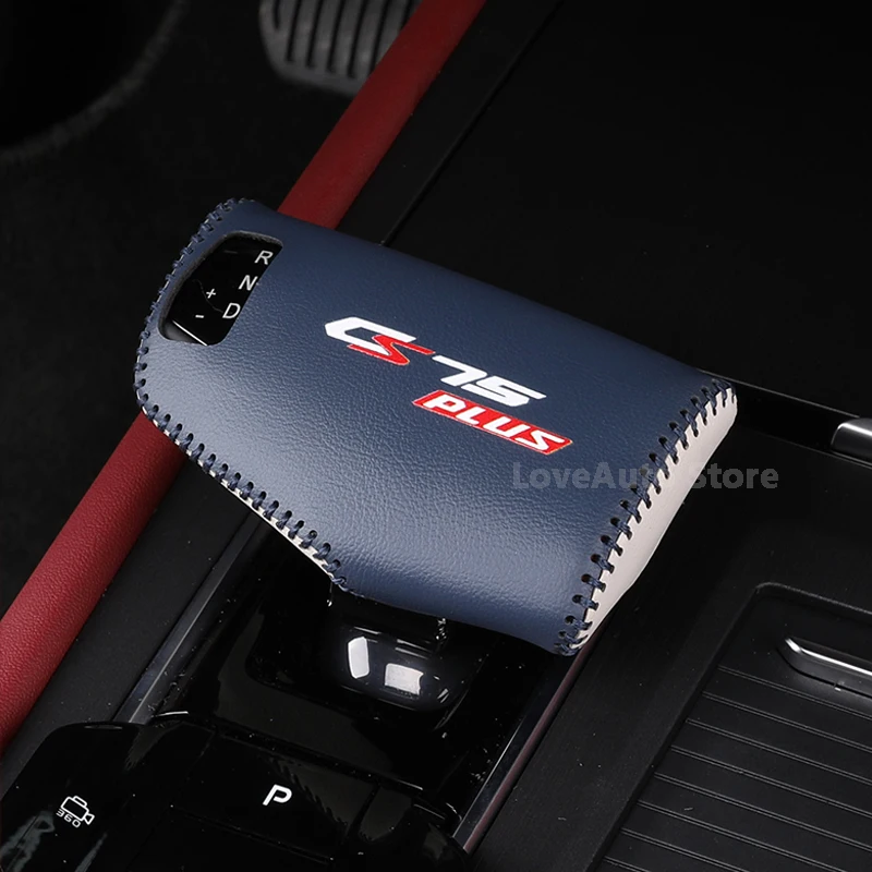 

Car Leather Knob Cover for CHANGAN CS75 Plus MK2 2019 2020 2021 2022 Gear Head Shift Knob Cover Gear Shift Collars Accessories