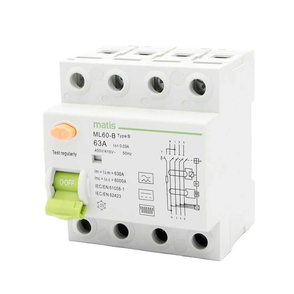 

Wholesale latest technology professional Matismart 40a 20a 4p 415V 300mA type B rccb circuit breaker