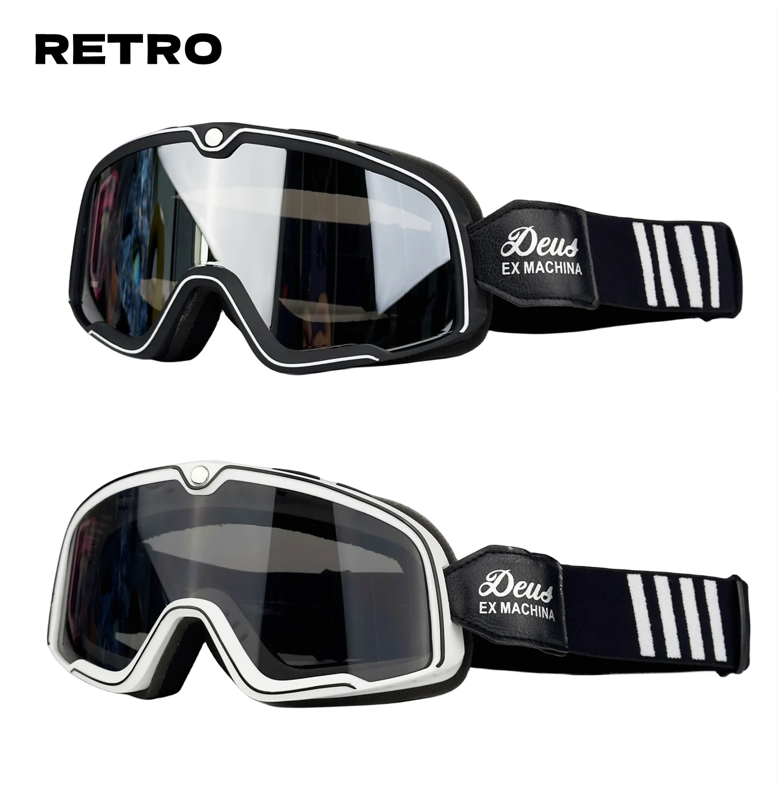 

Motorcycle Helmet Goggles Retro Locomotive Motocross Riding Cycling Sunglasses Windproof Anti Sand Off-road Universal Glasses