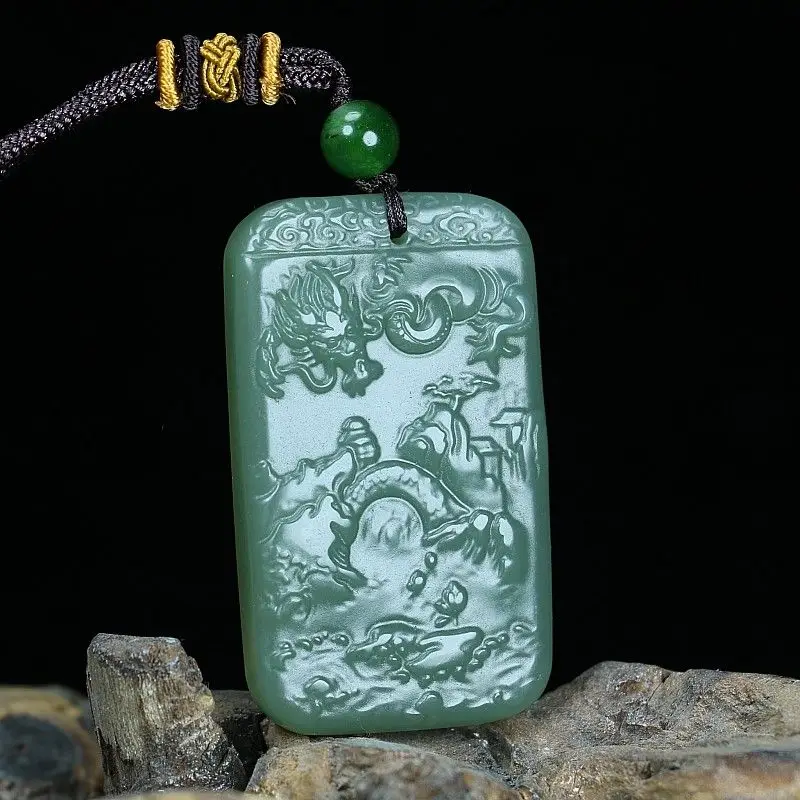 

Duck Egg Blue Dragon Four Seas Yue Longmen Pendant for Men and Women Xianglong Popular Jade Pendant.