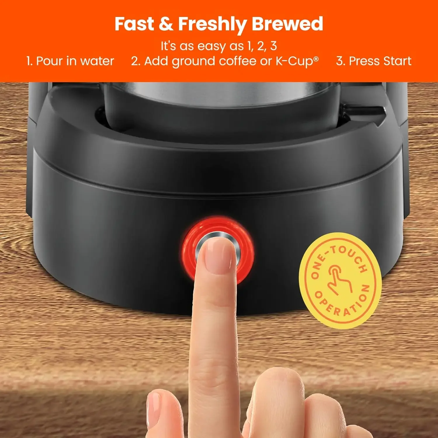 NEW Single Serve Coffee Maker: K-Cup & Ground Compatible, Single Cup 6-12 oz Portable Drip Coffee Machine with Filter