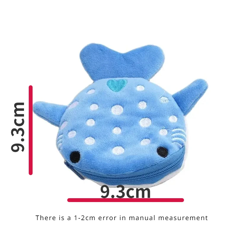 Cute Shark Coin Purse Soft Plush Zipper Small Wallet for Kids Teens Girls Women Kawaii Data Cables Earphones Bag Key Pouch coin purse