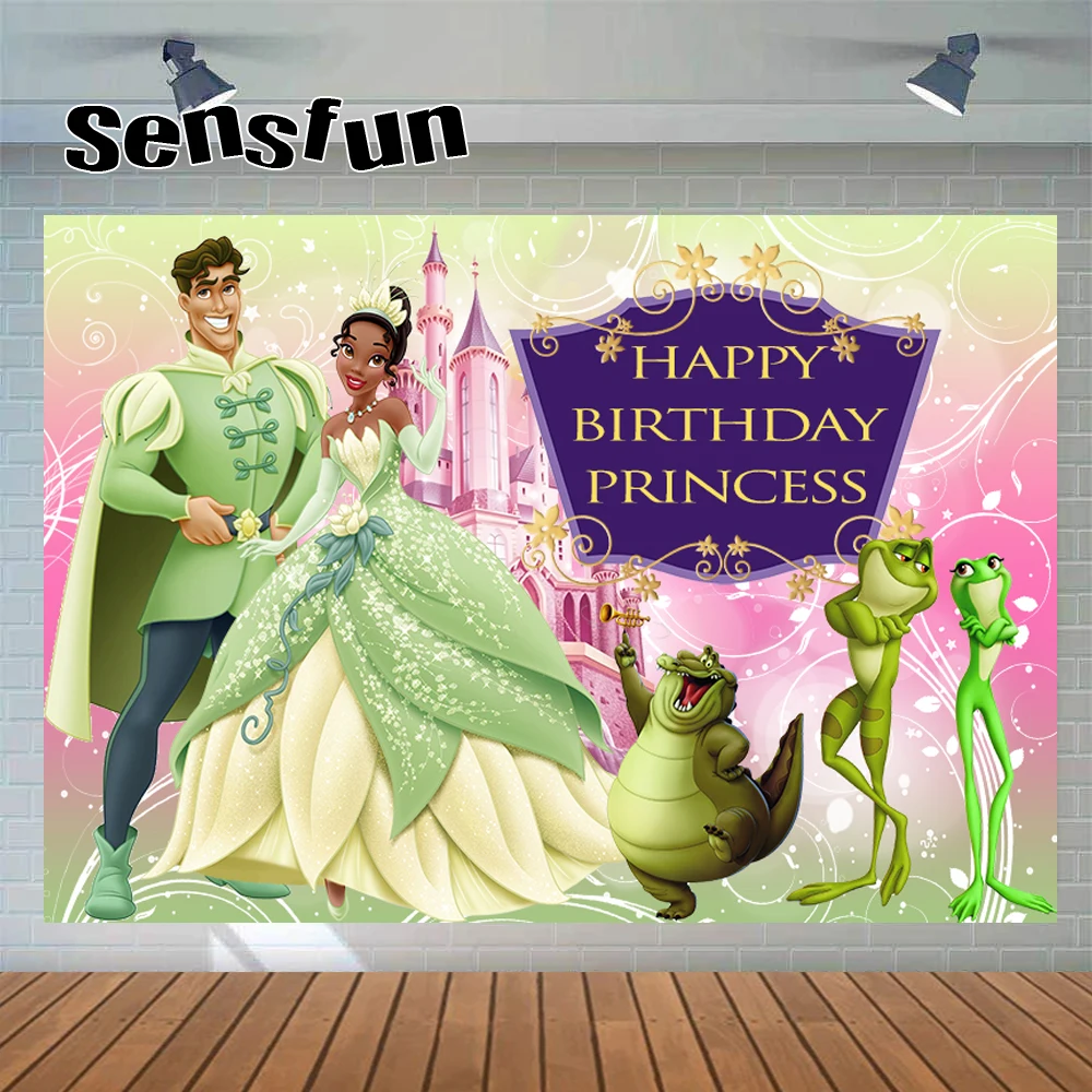 Princess Tiana And The Frog Prince Photography Sfondi Castle Girls Birthday Party Fondali Per Studio Fotografico