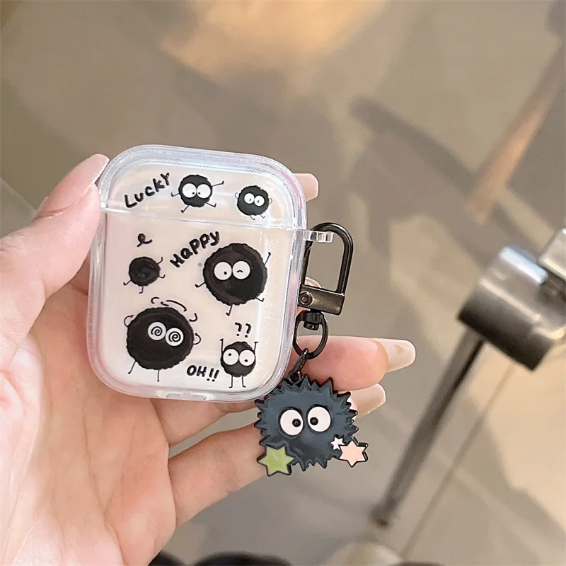 

Cartoon Carbon Pendant Case for AirPods Pro2 Airpod Pro 1 2 3 Bluetooth Earbuds Charging Box Protective Earphone Case Cover