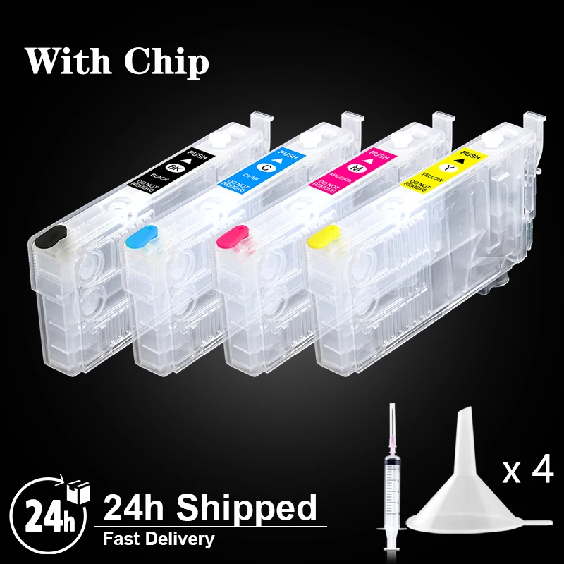 T812XL T812 Refillable Ink Cartridge With Chip 812XL for Epson WF-3820 WF-3825 WF-4830 WF-4835 WF-7840 WF-7820 EC-C7000 Printer printer supplies,ink cartridge,inkjet ink cartridge