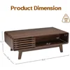 Coffee Table, Living Room Tables, Modern Table with Storage, Mid Century Farmhouse Wood Coffee Table for Living Room 6