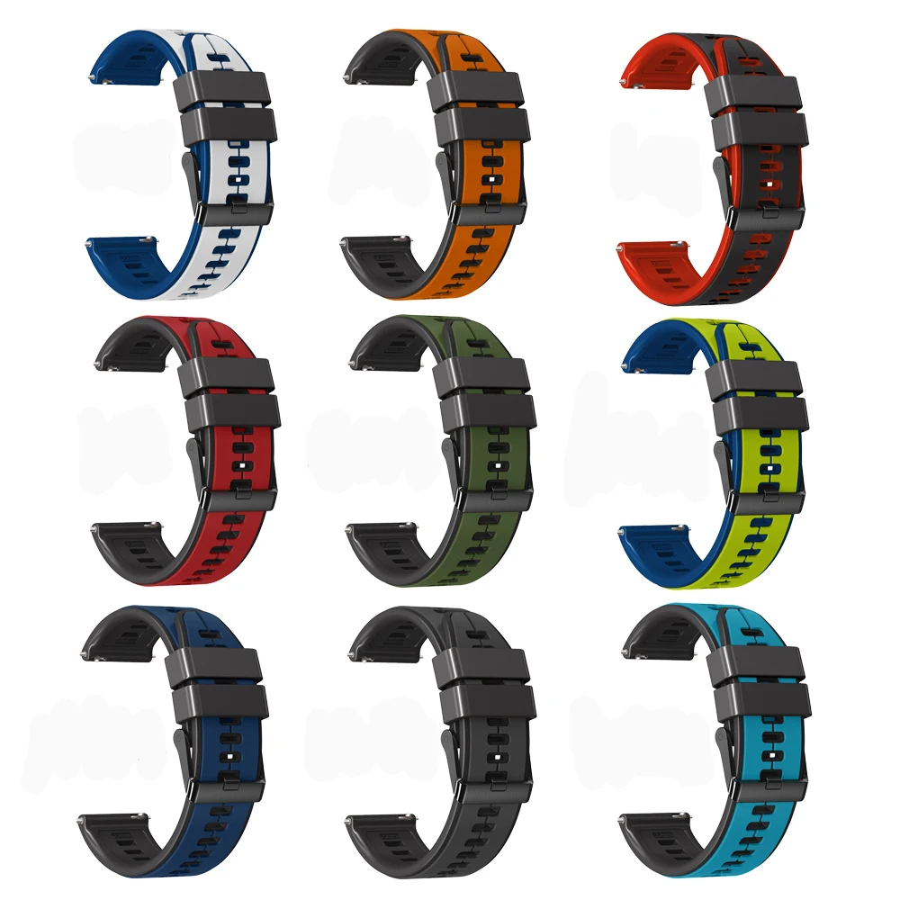 6 correas de reloj de silicona compatibles con Huawei Watch GT4 de 1.811  in/1.614 in, correa de repuesto suave, pulsera deportiva