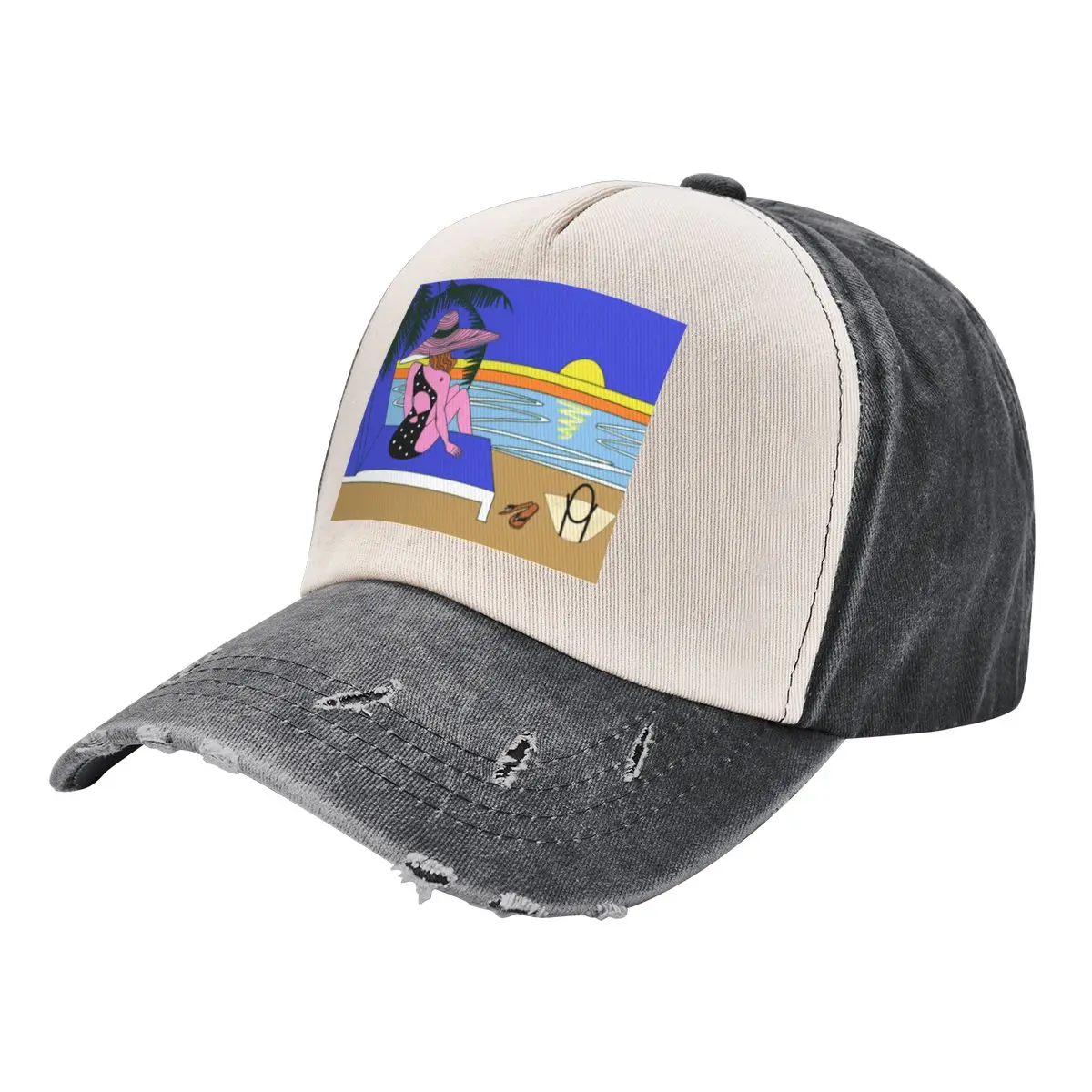 

Beach View 2 Baseball Cap black Brand Man cap cute dad hat Baseball Men Women's