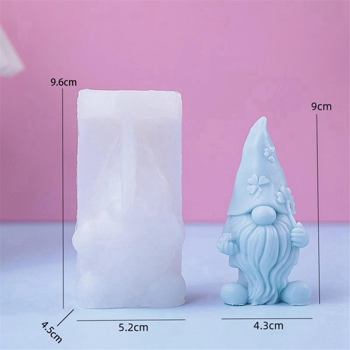 BAAU 3D Dwarf Silicone Candle Mold-Santa Claus Portrait, DIY Chocolate, Soap, Resin & Plaster Crafts, Home Gift Ideas
