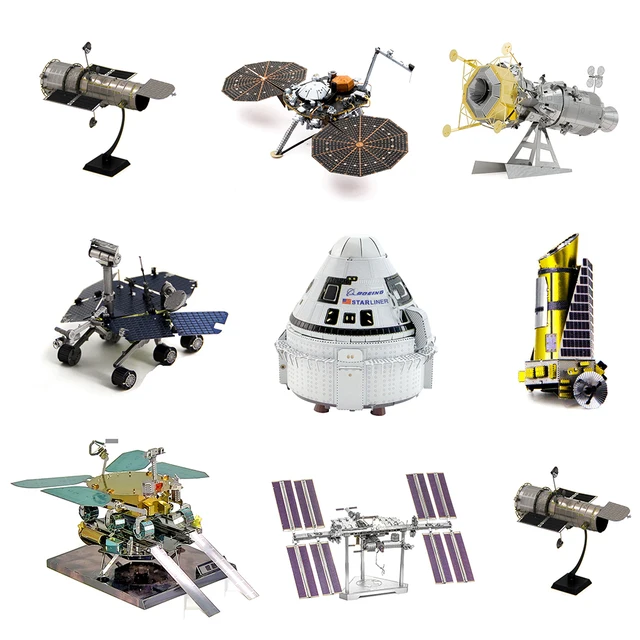 Rompecabezas de Metal en 3D para niños, modelo de lanzadera espacial Hubble, telescopio espacial, Mars Rover, rompecabezas creativo, 12 + y, juguetes de regalo 1