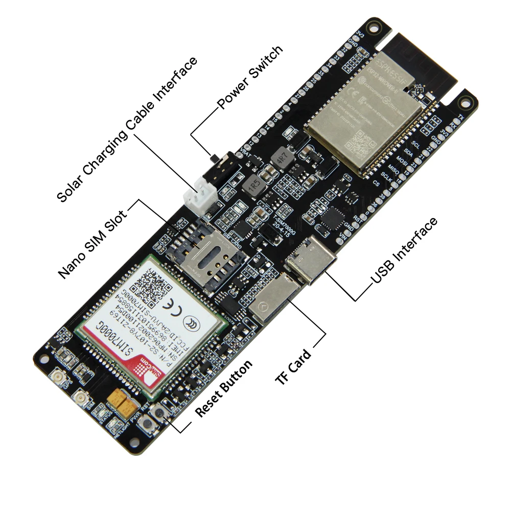 LILYGO&reg; TTGO T-SIM7000G SIM Development Board ESP32 WiFi Bluetooth GPS Module SIM7000G SIM7000E SIM7000A SIM7000JC 4/16MB Flash
