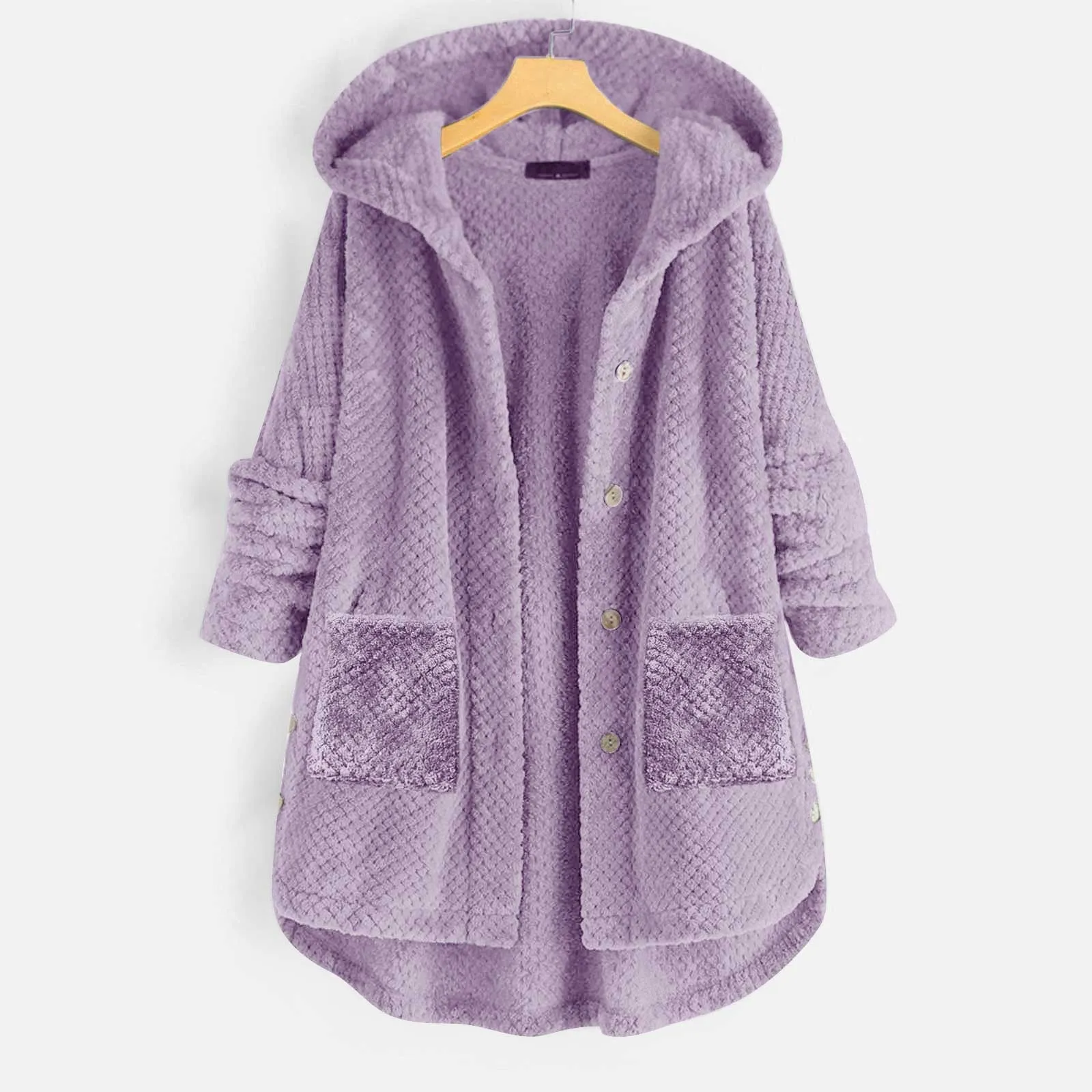 

White Imitation Lambwool Outwear Top Coat Women Winter Warm Furry Overcoat Casual Overcoats Hooded Faux Rabbit Fur Plush Jacket