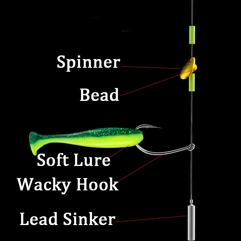 5pcs/set Texas Rig Fishing Tackle Kit
