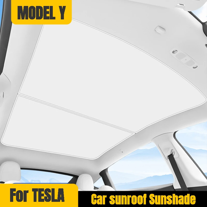 Sunshades for Tesla Model Y 2021 2022 2023 2024 Ice Cloth Buckle Sun Pare Glass Front