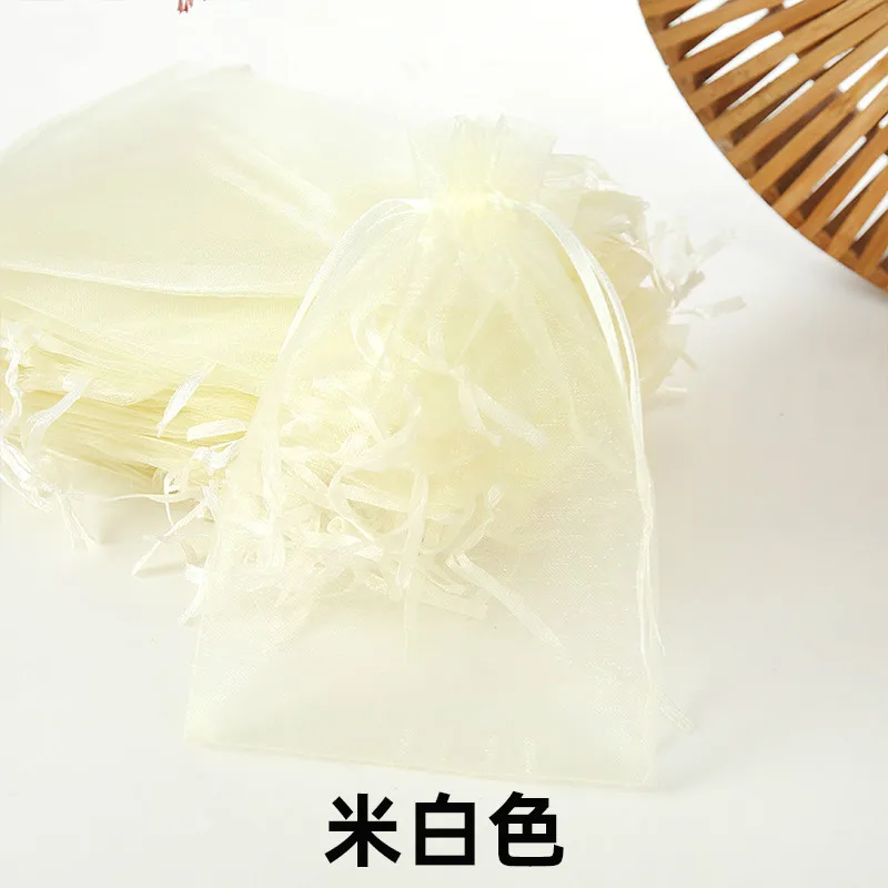 50pcs 7x9cm 9x12cm 10x15cm Sheer Organza Bags Wedding Party Candy Chocolate Bags Gift Pouches Jewelry Storage Drawstring Bags 5