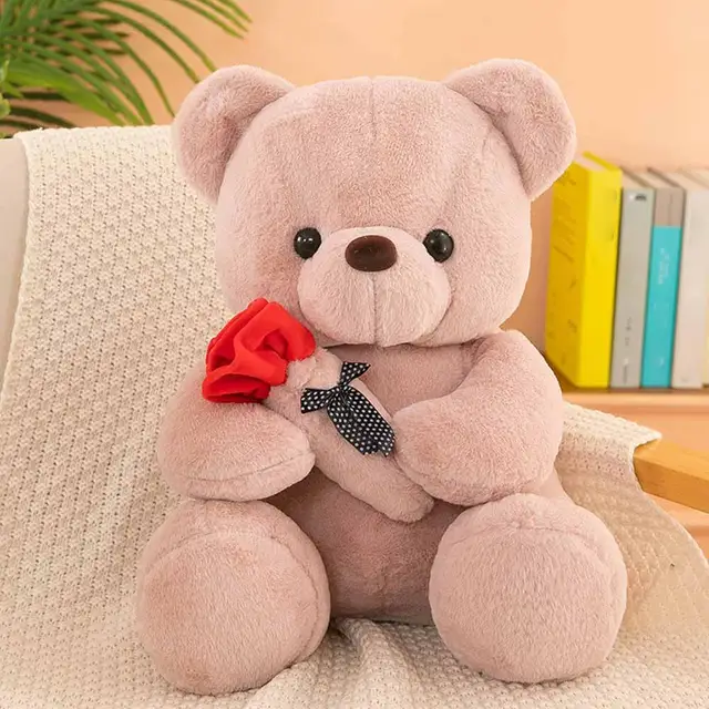 25cm Kawaii for Valentines Day Gift Teddy Bears Stuffed Animal Rose Bear Doll Valentine's Day Gift for Girlfriend 2