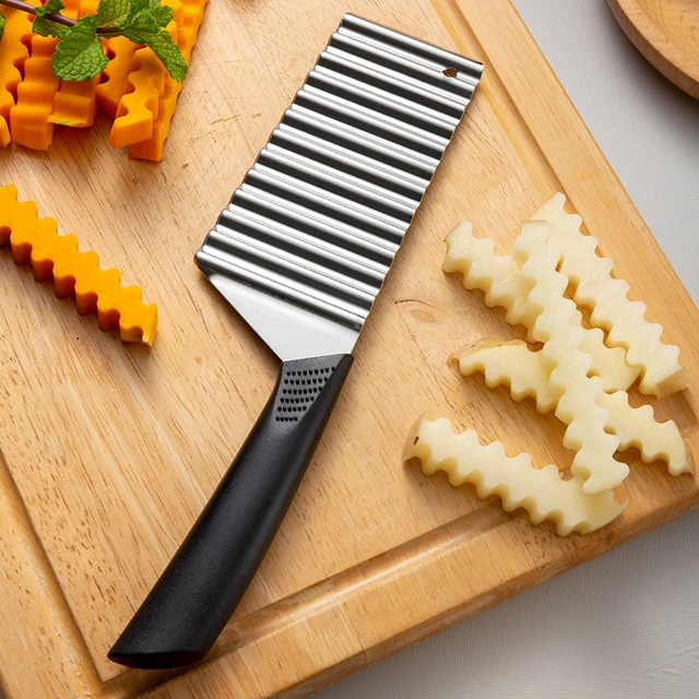 Potato Cutter Stainless Steel Wavy Knife Vegetable Fruit Potato Knife  Chopper French Fry Cutter Potato Slicer Kitchen Gadgets - AliExpress