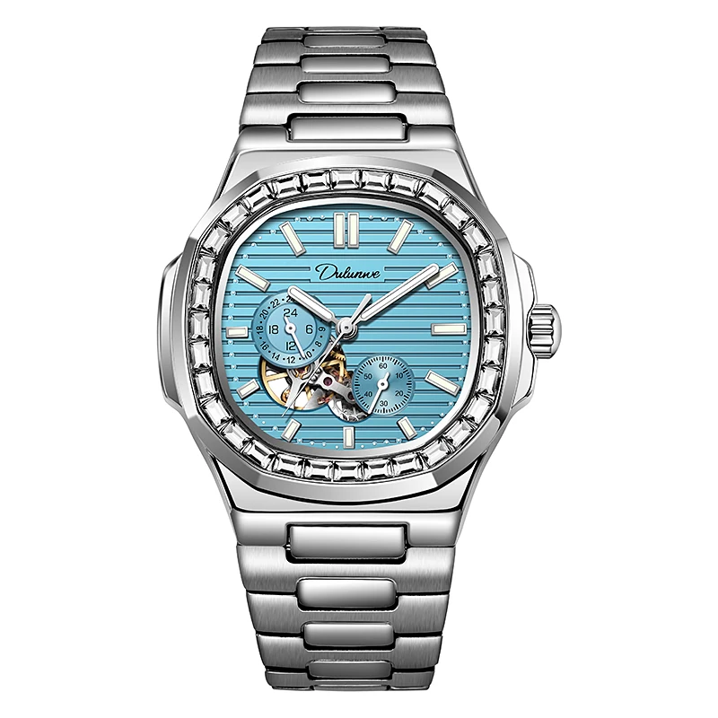 Men's es Automatic Mechanical Sports Men Wrist Waterproof Clock Luxury Top Casual Sky Blue es_voghion.com