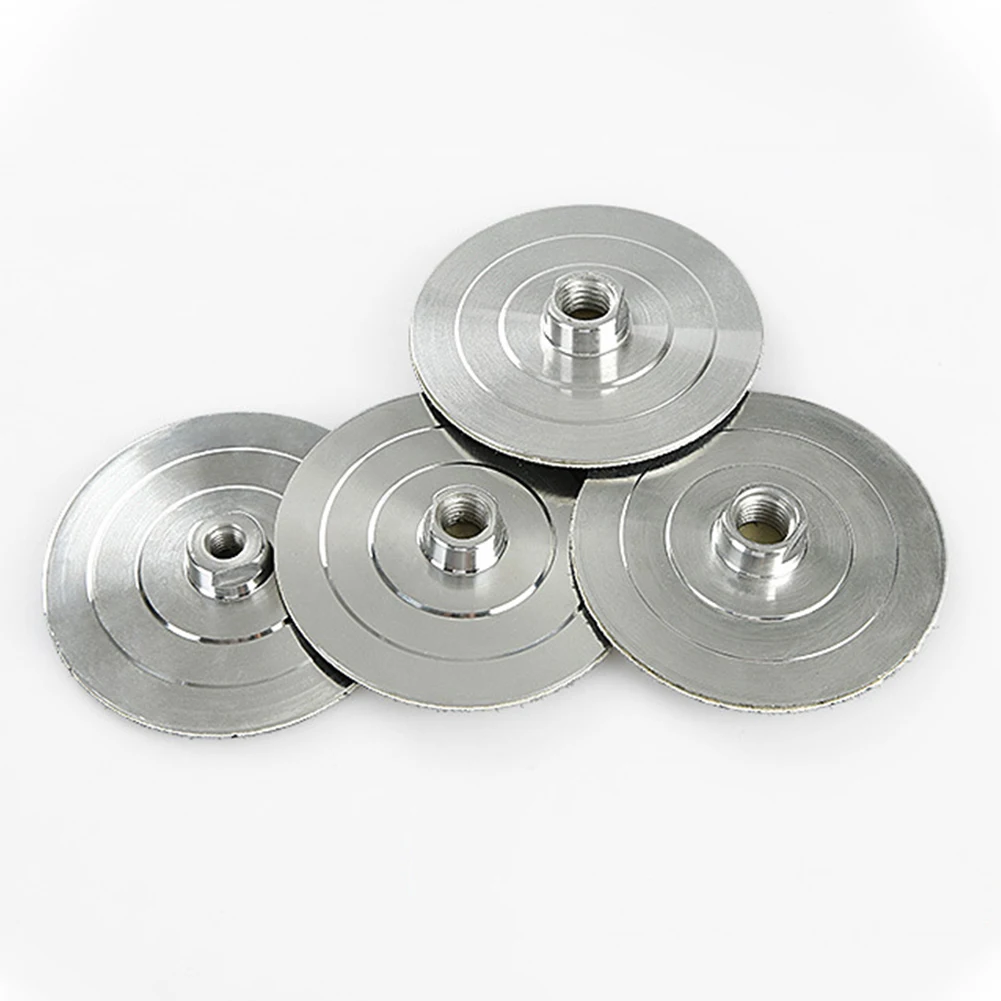 

1pc Polishing Pad 4inch Backer M14 M10 M16 Silver Aluminum Alloy Water Grinding Disc Sticky Thin Section Base Backing Holder