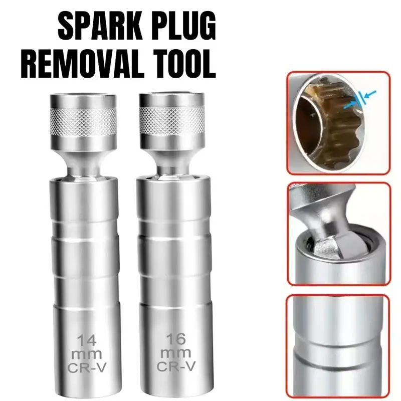 Spark Plug Socket Wrench Adapter 14mm 16mm Install Replace Repair Kit Swivel Torque Magnetic Remove Removal Gap Tool Car AUTO