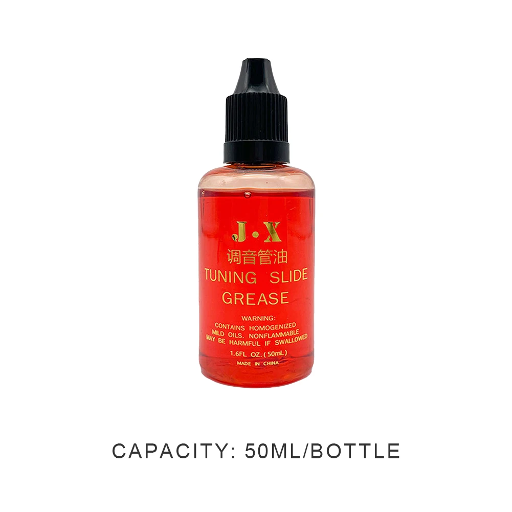 50ml/Bottle Guitar String Lubricant Tuning Tube Red Oil Tuning Slide Grease for Trumpets Trombones and Other Brass Instruments