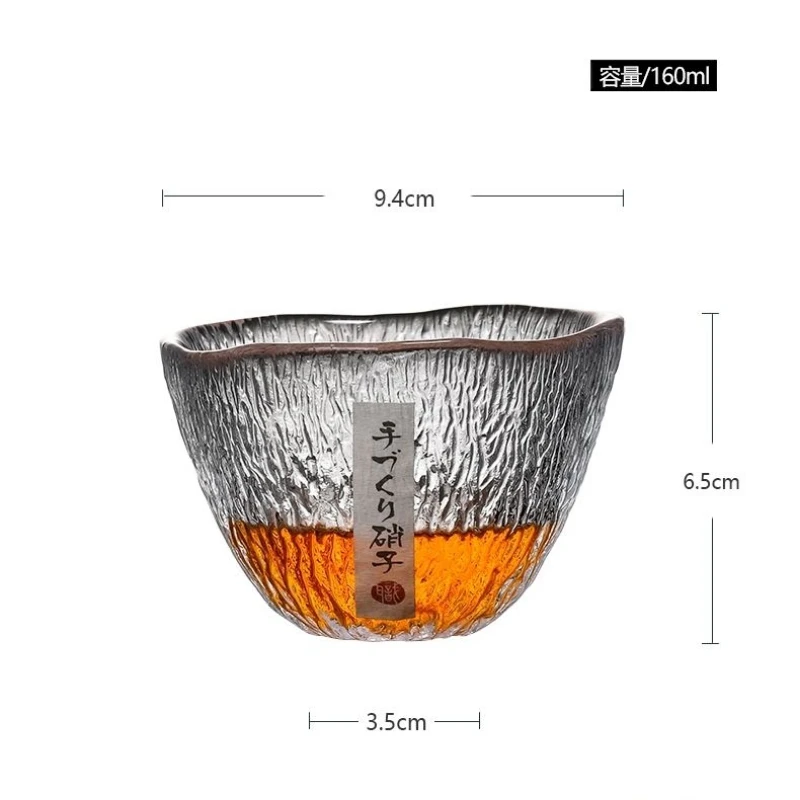 Heat-resistant Glass Tea Cup Japanese Kung Fu Tea Set Wine Glass Rain Drop Cup Transparent Drinking drinking glasses set